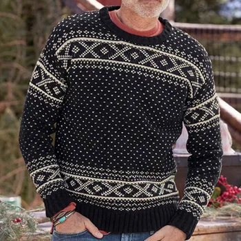 Мъжки Пуловер 2023, Есенно-зимния Нов Пуловер с кръгло деколте, Модерен Случайни пуловер голям Размер