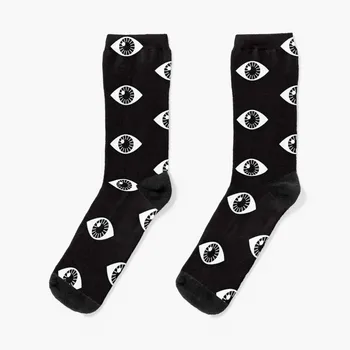 Черни чорапи с широко отворени очи, дълги чорапи, мъжки чорапи за кроссфита, коледни чорапи за голф