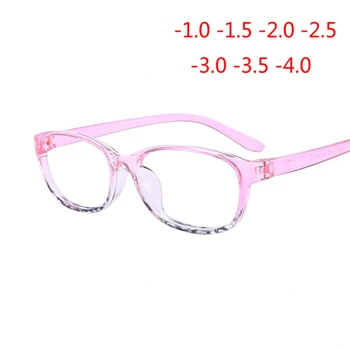 -1,0 -1,5 -2,0 -2,5 -3,0 -3,5 -4,0 Готови Очила за късогледство Женски Мъжки недалновидни Очила в черно-розова рамка за късоглед очите Glasse
