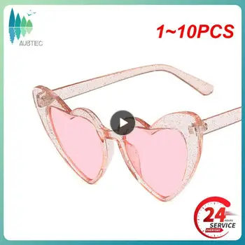 1-10 бр. Слънчеви очила във формата на сърце за жени, Модни слънчеви очила Love Heart, защитни очила UV400, Vintage слънчеви очила женски