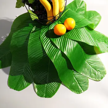 1 лист, модерен изкуствен бананов лист, който запазва свежестта, широко използван, устойчиви на uv, тенис на тропически изкуствен бананов лист