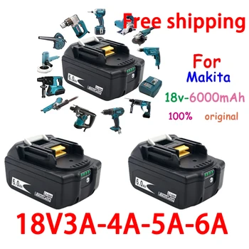 100% Оригинал За Makita 18V Акумулаторна батерия 6000mAh Батерия за Лаптопи с led литиево-йонна батерия Заместител на LXT BL1860B BL1860 BL1850