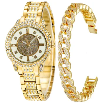 2 елемента Дамски часовници със Звездното небе, кварцов часовник с диаманти, дамски часовник, Дамски комплект Гривни, Дамски часовници Relogio Feminino