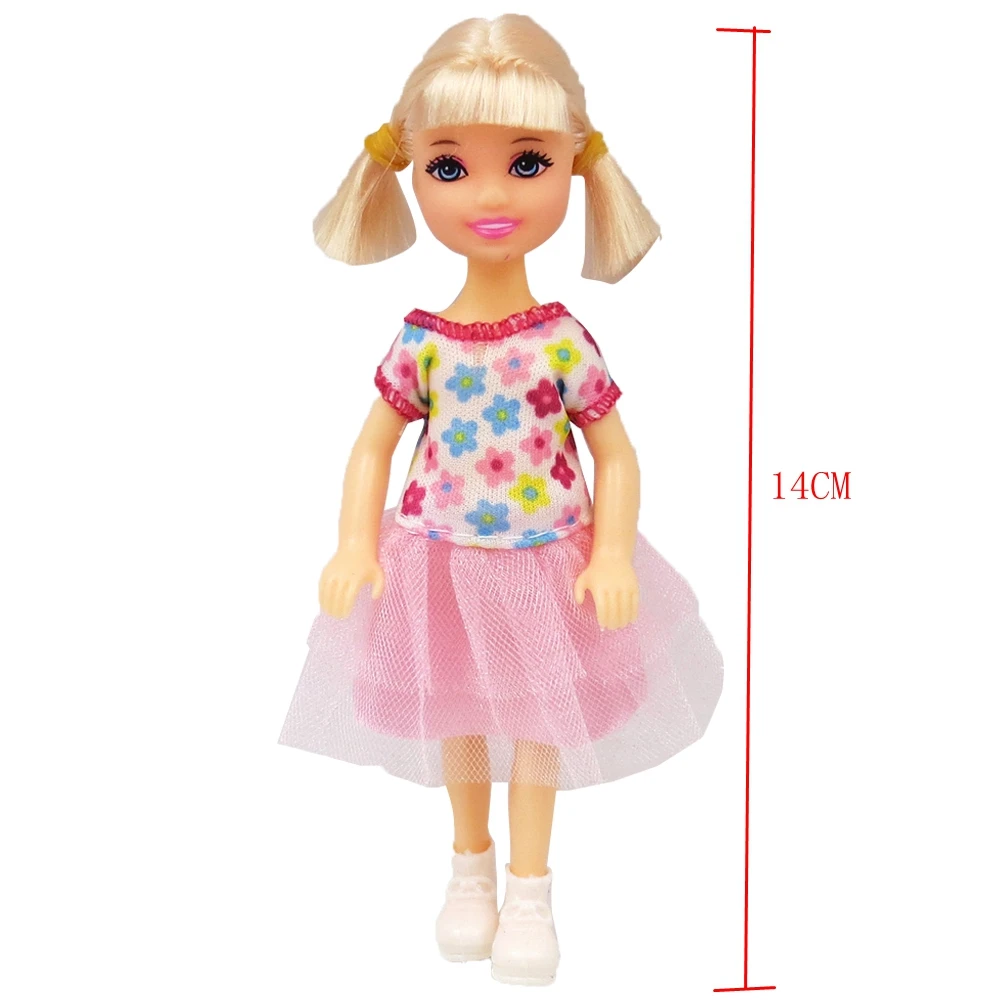 NK 1 Комплект, 5 Подвижни Шарнирных Мини-Кукли 14 см, Сладка Кукла + Обувки + Дрешки За Кукла Кели, Аксесоари, Подарък За Момиче, Детски Играчки