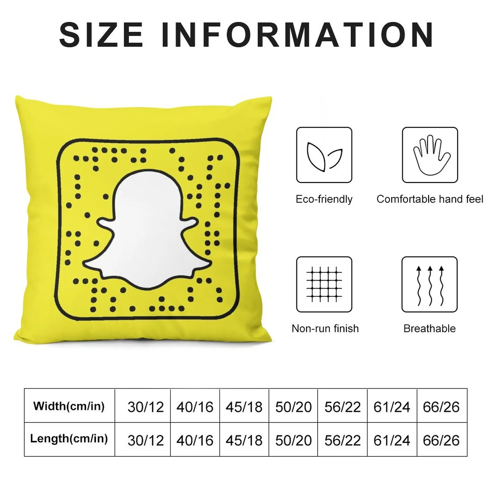 Възглавница с логото на Snapchat, Калъфки за Възглавници, Домашен декор