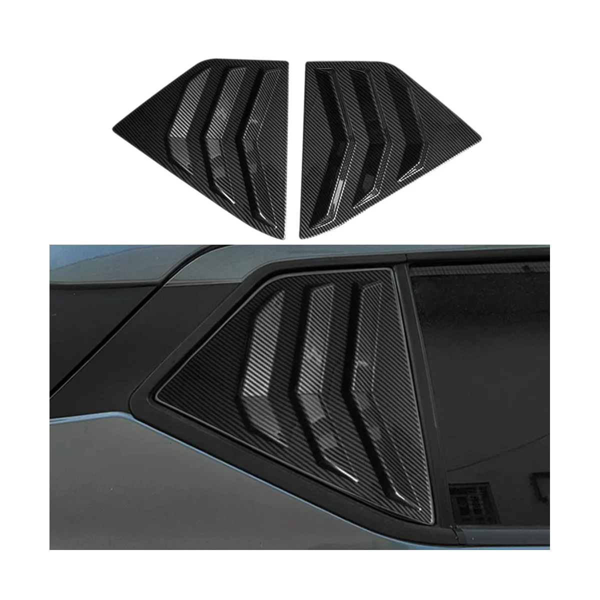 Щори на задния странично стъкло за Nissan Ритници 2018-2023, отдушник, лъжичка, завеси, Аксесоари за покритие карбон