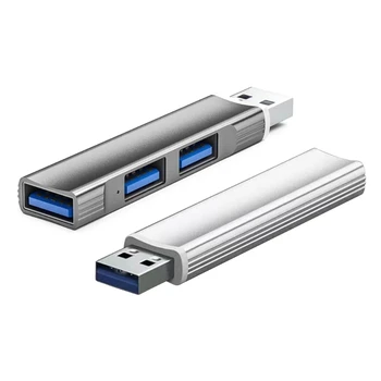 3-Портов USB Hub USB-зарядно устройство USB 2.0 Дърва Adapter за клавиатура на Едро
