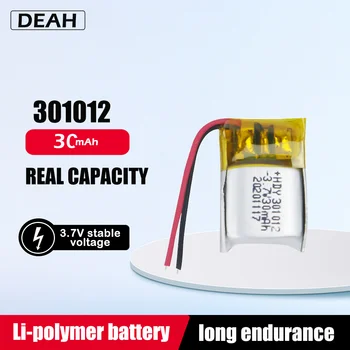 301012 30 ма 3,7 В литиево-полимерна акумулаторна батерия За Bluetooth слушалки Smart Носете MP3 MP4 PAD GPS САМ Lipo акумулаторна литиево-йонна батерия елемент