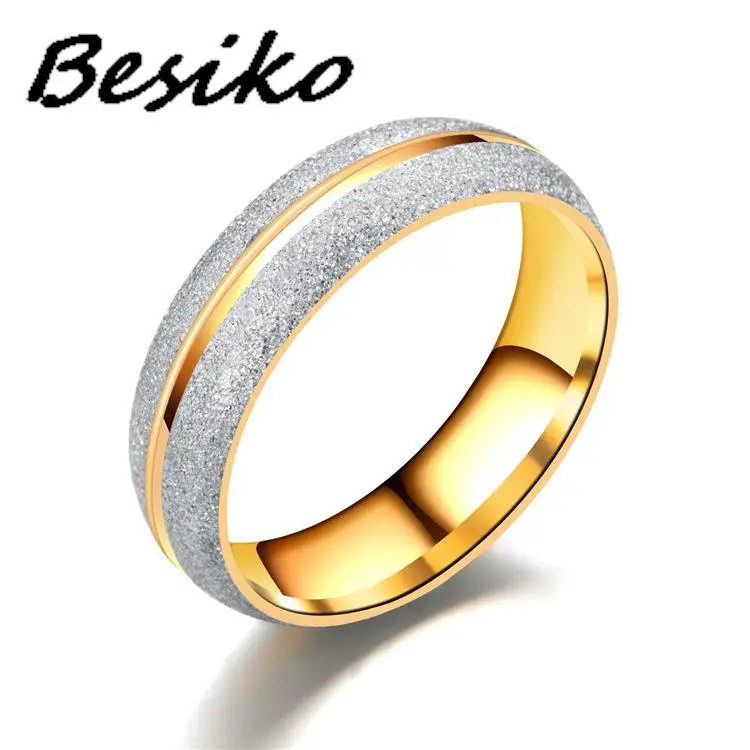 Годежни пръстени Besiko за жени и мъже, Прости Кристални бижута от неръждаема Стомана, златни Годежни пръстени, подарък за любителите на едро