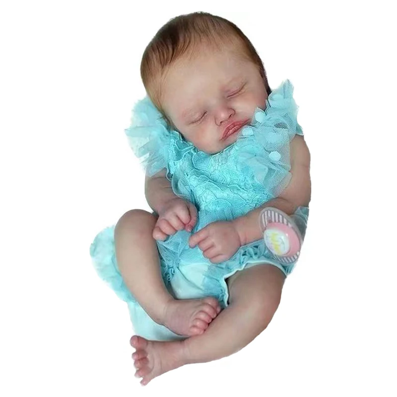 Кукла Reborn Sleeping Polular Rosalie с дължина 49 см., мека коса, боядисани ръчно, 3D-кожа с ивици, са подбрани художествена кукла