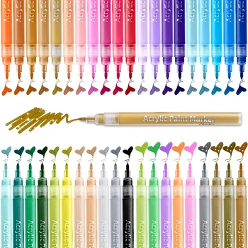 40 цветни акрилни маркери химикалки с върха 0,7 мм, акрилни маркери, дръжка за наскальной живопис, керамика, акрилни маркер на водна основа 
