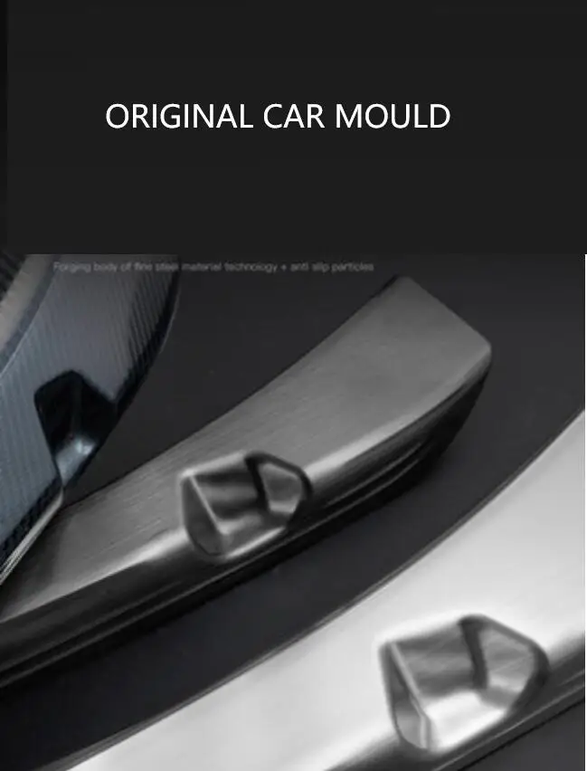 За Tesla, Модел 3, на Вътрешната защита на багажника от неръждаема стомана model3 Вътрешен тампон на задна броня на автомобила, тампон върху капака, Нов стил YJF