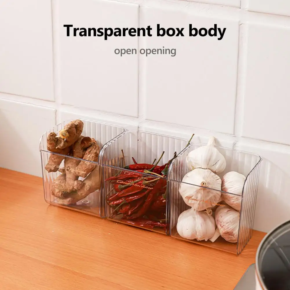 Кошница за съхранение на картофи Ефективна организация кухня Прозрачни врати на хладилника Кутии за съхранение на продукти шкафчета Хладилник