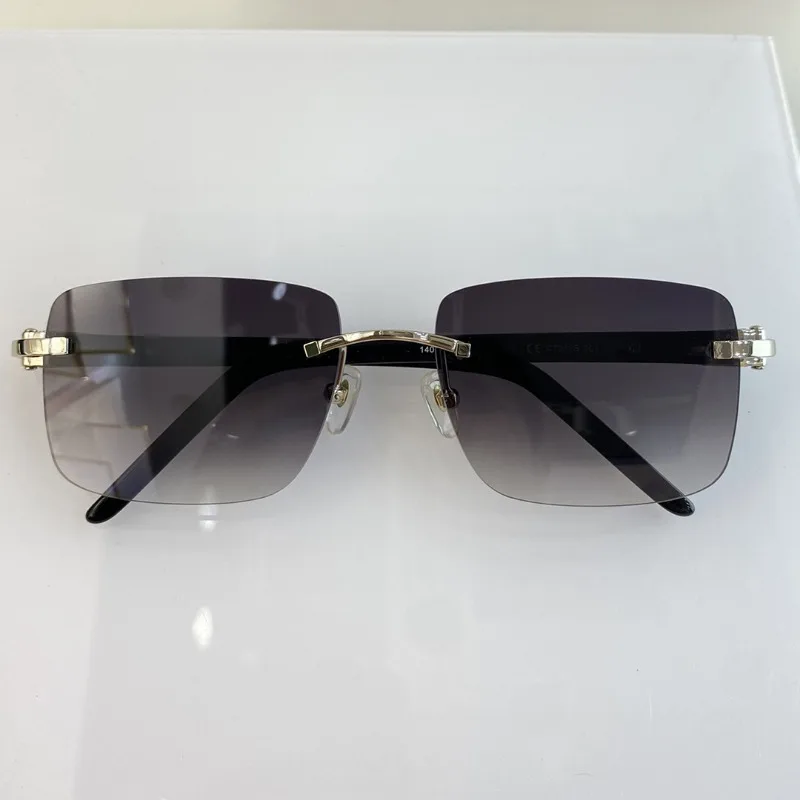 Модерни и висококачествени мъжки бизнес ежедневни слънчеви очила демонстрира нов стил Kajia, без рамки вносни слънчеви очила с кутия