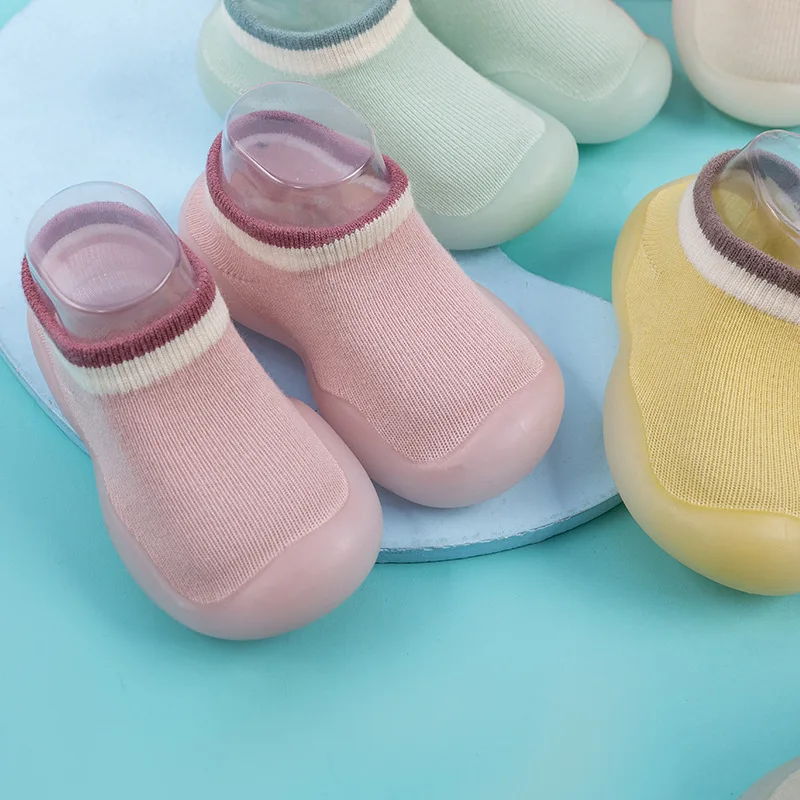 Чорапи за новородени момчета и момичета, обувки Унисекс, нескользящие маратонки за първите стъпки, детски обувки с мека гумена подметка за деца, однотонная обувки
