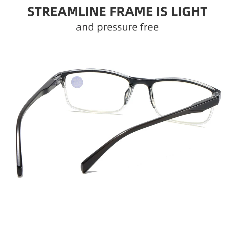 Очила за четене със синя светлина, Модни Очила за далекогледство в рамките на полурамке за жени и мъже, очила за четене от свръхлеки катран
