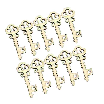 60 БР. Дървени ключове за ръчна работа, украса за scrapbooking от дърво, за декорация на дома 