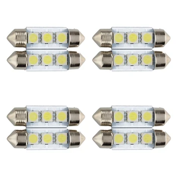 8X C5W 3 LED SMD 5050 36 мм Ксенонова Бяла лампа, Чиния, Внасянето на Гирлянди, Куполна Тавана лампа, Авто Лампа