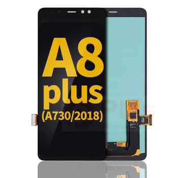 AMOLED дисплей в събирането без смяна на рамка за Samsung Galaxy A8 Plus (A730/2018 г.) (рециклирани) (черен)