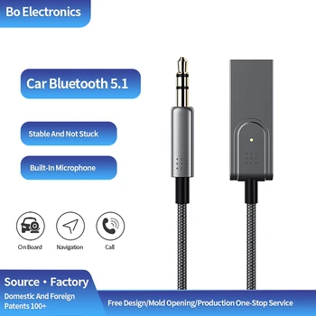 Bluetooth Aux USB Адаптер с конектор 3.5 мм, авто аудио Стерео, безжична Bluetooth 5,0 за автомобилен приемник BT предавател за автомобилния динамика