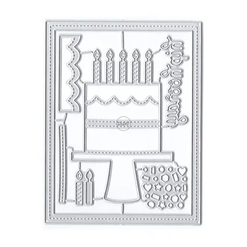 DzIxY за Торта за рожден ден, Метални печати за направата на картички, Комплекти печати за подпечатване на хартия, Албум за Бродерия, 2023 Нови шаблони и Шаблони