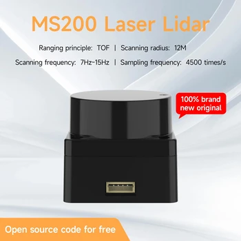 MS200 Lidar Sensor Kit Портативен скенер диапазон 360 ° TOF с подкрепата на диапазона 12 м ROS1 и ROS2 за РОС Robot Raspberry Pi в jetson NANO