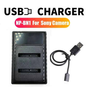 NP-BN1 Зарядно Устройство LED USB Двойно Зарядно устройство За Sony DSC-QX10 DSC-T99 T110, DSC-TF1 DSC-TX5 TX7 TX9 TX10 Камера