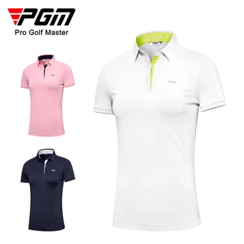 PGM 2023 Нова Женска риза за голф с къс ръкав, Тънки Летни Спортни Ризи, Мека дишаща облекло за голф, за жени, в 3 цвята, S-XL YF556