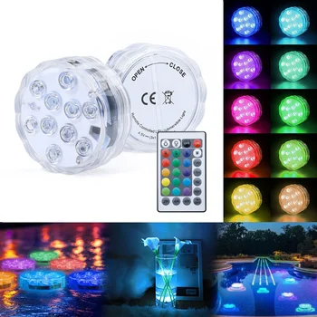RGB с дистанционно управление, led потопяема лампа, вана, изкуствено Езеро, Аквариум, Декоративен IP68 Водоустойчив Подводна лампа, нощна светлина, лампа за басейн