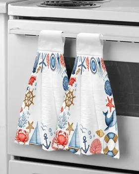 Акварельное кърпа за ръце с морски живот за бебето, впитывающее кухненски кърпи от микрофибър кърпа за почистване на съдове, кухненски инструменти