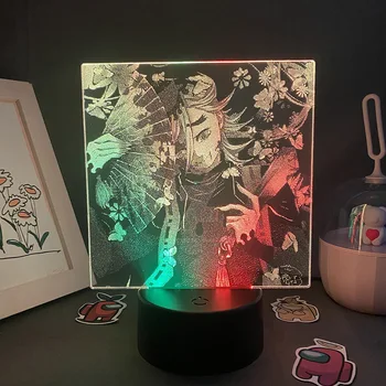 Аниме Demon slayer Douma Ночники 3D Акрилни два цвята Лампа Цветна Тенис на Декор Детски Подарък за рождения Ден На Нощна Led Неонова Лампа Лавовая