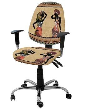 Африкански жени в етнически стил, Черни Жени, Еластичен калъф за компютърно столове, Подвижна чанта за офис стол характеристика на полиграфическото седалките