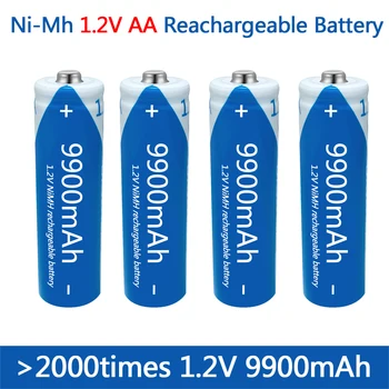 Висококачествен NI-MH батерия AA 1.2 9900 ма, AA 1.2 9900 ма, Фенерче, Играчка часовници, NI-MH батерия + Безплатна доставка