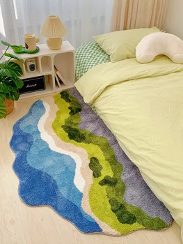 Вятърът, Зелен Мъх, Прикроватное юрган за спалня, под формата на Всекидневна, нескользящий плюшено килим