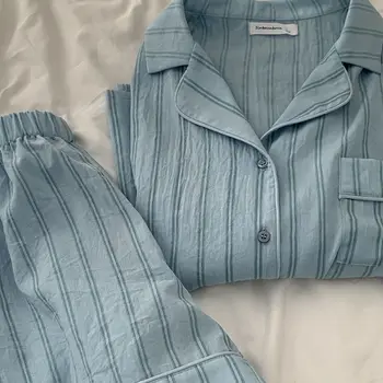 Годишна жена домашно облекло, блузи с къс ръкав, Шорти с висока талия, вертикални ивици, и Ежедневни облекла за сън, Комплект от 2 теми, домашна пижама