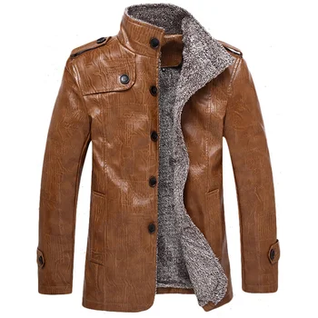 Гореща Зима, Мъжки Мотоциклетни топло яке от Изкуствена кожа, яке от изкуствена Кожа jaqueta de couro masculina, палто