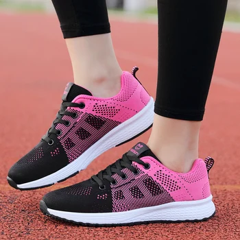 Дамски маратонки за бягане, дишаща мрежа дамски спортни обувки, лека градинска обувки за джогинг и разходка, дамски обувки за тенис дантела