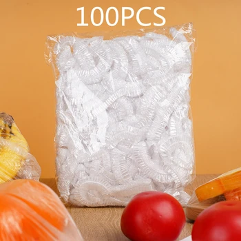 Еднократен пакет за съхранение на пресни продукти, опаковани във фолио за зеленчуци, пакет за плодове, пластмасов капак на престоя си, готварска еластична, чанта за съхранение, пластмаса