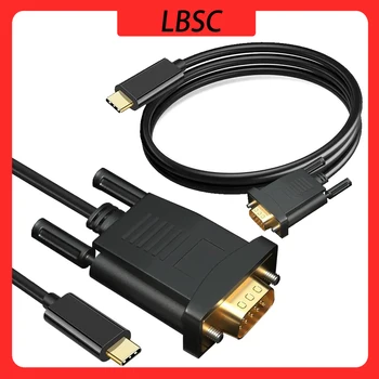 Кабел-адаптер LBSC Type-C-VGA към VGA Конвертор Type-C 1080P Кабел-адаптер за видео проектор 1 М за Лаптоп UHD ТЕЛЕВИЗОР