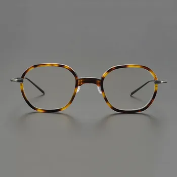 Квадратни очила в японски ретро рамки, мъжки слънчеви очила ръчно изработени, ацетатная оптични рамки за очила, очила за късогледство рецепта