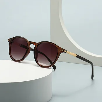 Класически Луксозни Маркови и Дизайнерски Кръгли Слънчеви очила За жени И Мъже, Модни Слънчеви Очила в ретро стил steampunk, дамски Слънчеви очила с нитове