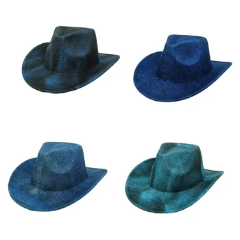 Ковбойская шапка в западен стил-с големи полета за пастушки ярки цветове, аксесоари за бала HXBA
