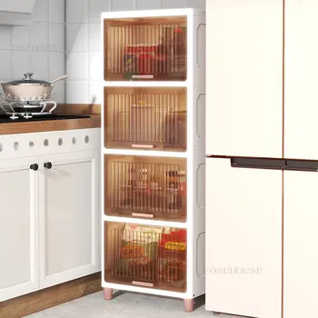 Модерни Кухненски шкафове Етаж Сгъваща се Шкаф за съхранение на закуски, Кухненски Мебели Многопластова Поставка за саксии Гардероб за спалня B