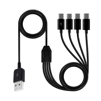 Мультизарядный кабел 4 В 1 от USB преди Type C-кабел за зареждане на телефон, таблет, сплитер, директна доставка