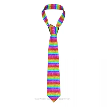 Нова вратовръзка с розови блясък и 3D печат от полиестер ширина 8 см, аксесоари за ризи, парти украса