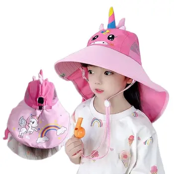 Нова Лятна Детска Шапка-Шал с Анимационни принтом Динозавър, Солнцезащитная шапка с голяма периферия за момчета и момичета, Окото Дишаща Шапка От Слънцето