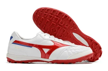 Оригинални Мъжки Спортни обувки Мизуно Creation MORELIA TF M8, Улични обувки Мизуно Бял/червен/син цвят, Размер Eur 40-45