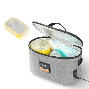 Портативна готварска печка, нагревател на храна в кола на 12 v, самостоятелна мини-фурна с дигитален дисплей, вградени температура, 8-литров електрически автомобилен нагревател, обяд-бокс