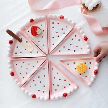 Порцеланова чиния в стил торта, Керамична плоча, с табела в стил Котка