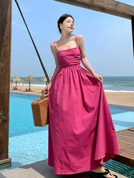 Празнична рокля на Подтяжках за жени, Красиви Секси Рокли Bohe с открити рамене 2023, Плажни Рокли, Халат за баня, Лятна Рокля, Жена